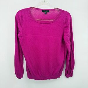 Banana Republic Silk Cashmere Fuchsia Pink Sweater Womens Sz M Knit Top